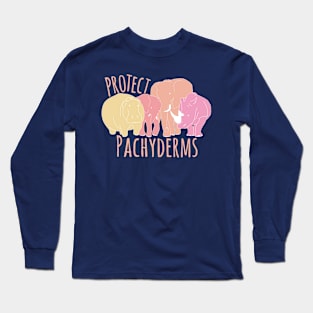 Protect Pachyderms - Pink Long Sleeve T-Shirt